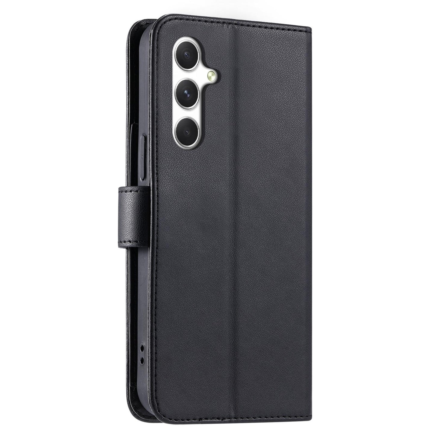 For Galaxy S25 FE 5G Ring Buckle Rhombic Leather Phone Case(Black)