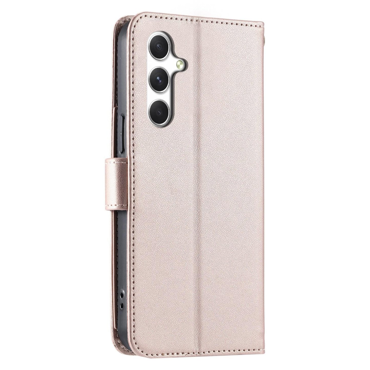 For Galaxy S25 FE 5G Ring Buckle Rhombic Leather Phone Case(Rose Gold)