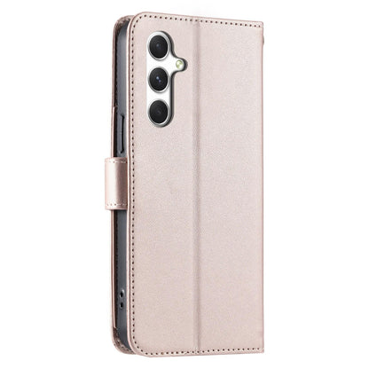 For Galaxy S25 FE 5G Ring Buckle Rhombic Leather Phone Case(Rose Gold)