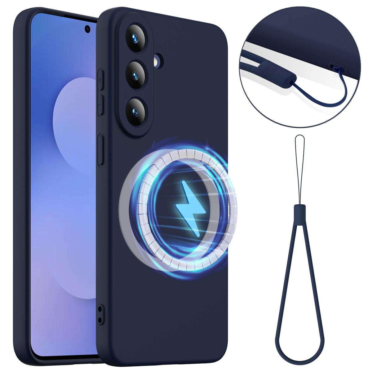 For Galaxy S26 FE 5G Shockproof Silicone Magsafe Phone Case - Navy Blue - EDA007331614A