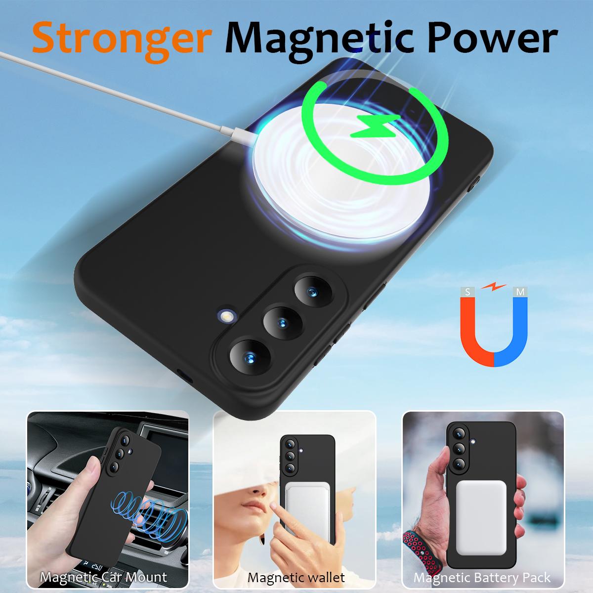 For Galaxy S26 FE 5G Shockproof Silicone Magsafe Phone Case - Black - EDA007331614B