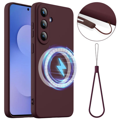 For Galaxy S26 FE 5G Shockproof Silicone Magsafe Phone Case - Plum Color - EDA007331614C
