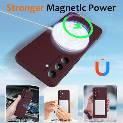 For Galaxy S26 FE 5G Shockproof Silicone Magsafe Phone Case - Plum Color - EDA007331614C