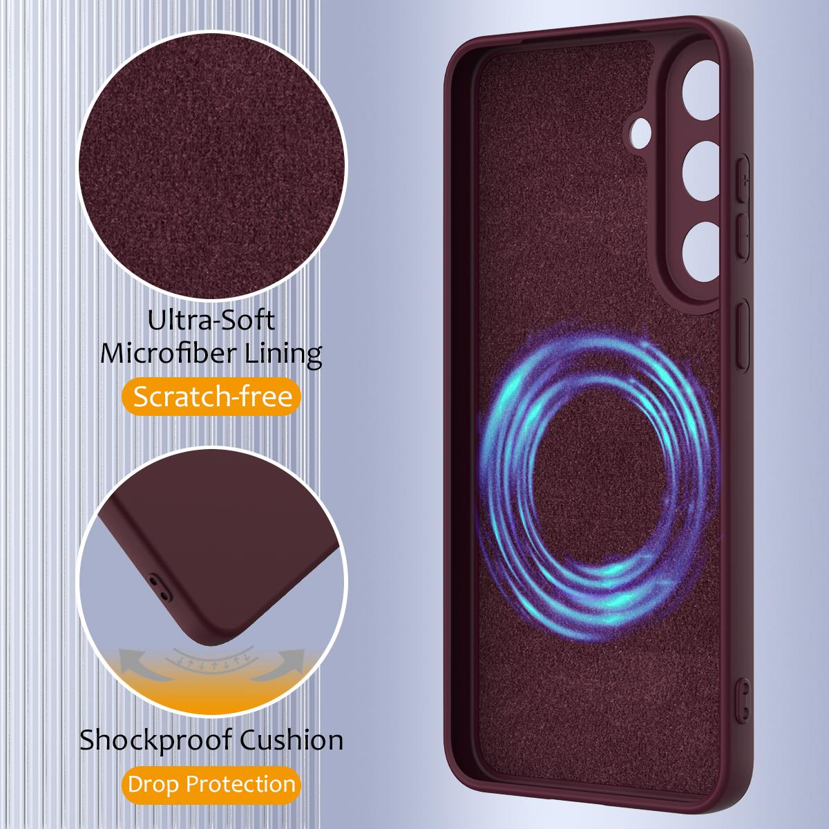 For Galaxy S26 FE 5G Shockproof Silicone Magsafe Phone Case - Plum Color - EDA007331614C