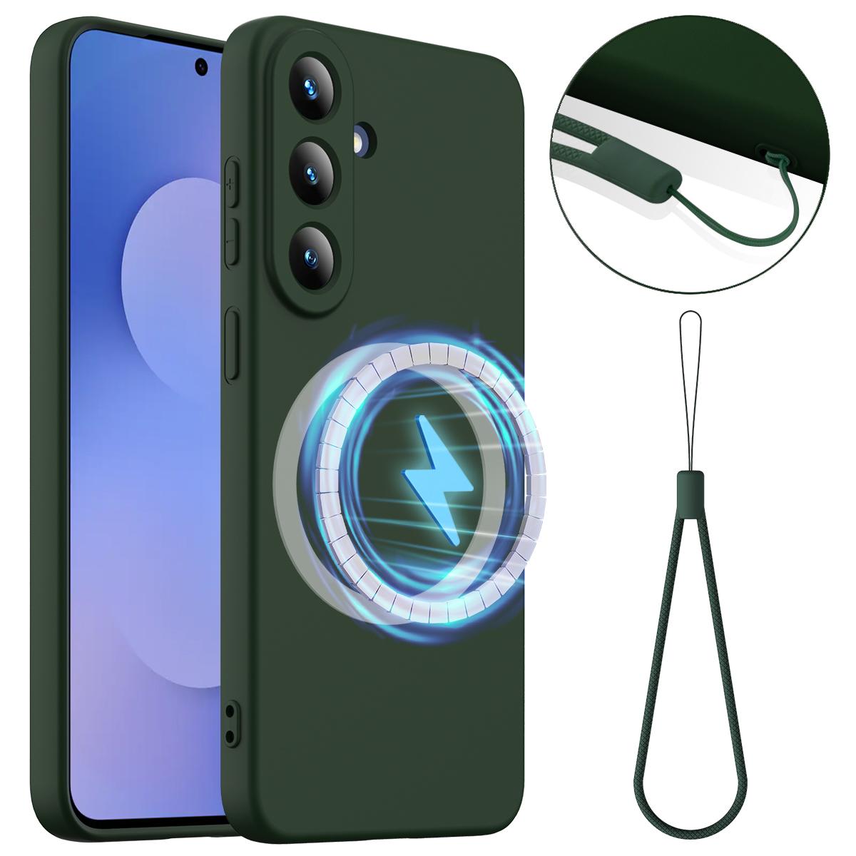For Galaxy S26 FE 5G Shockproof Silicone Magsafe Phone Case - Dark Green - EDA007331614D