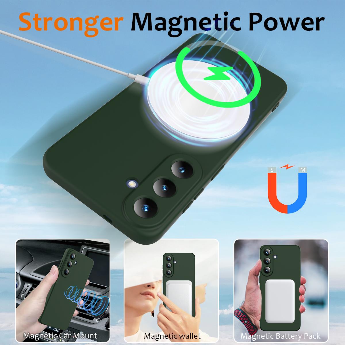 For Galaxy S26 FE 5G Shockproof Silicone Magsafe Phone Case - Dark Green - EDA007331614D