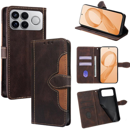 For Redmi K90 Pro Max 5G / Poco F8 Ultra Skin Feel Magnetic Buckle Leather Phone Case(Brown)