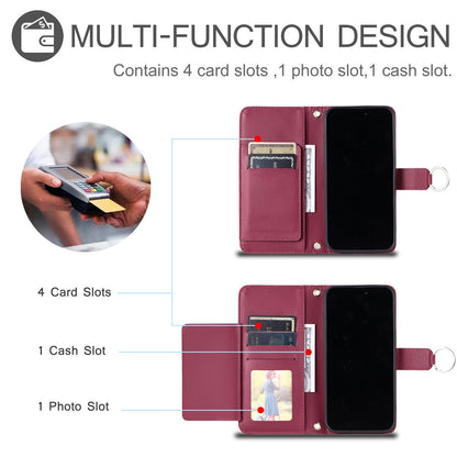 For Galaxy A27 5G Ring Buckle Rhombic Leather Phone Case(Red)