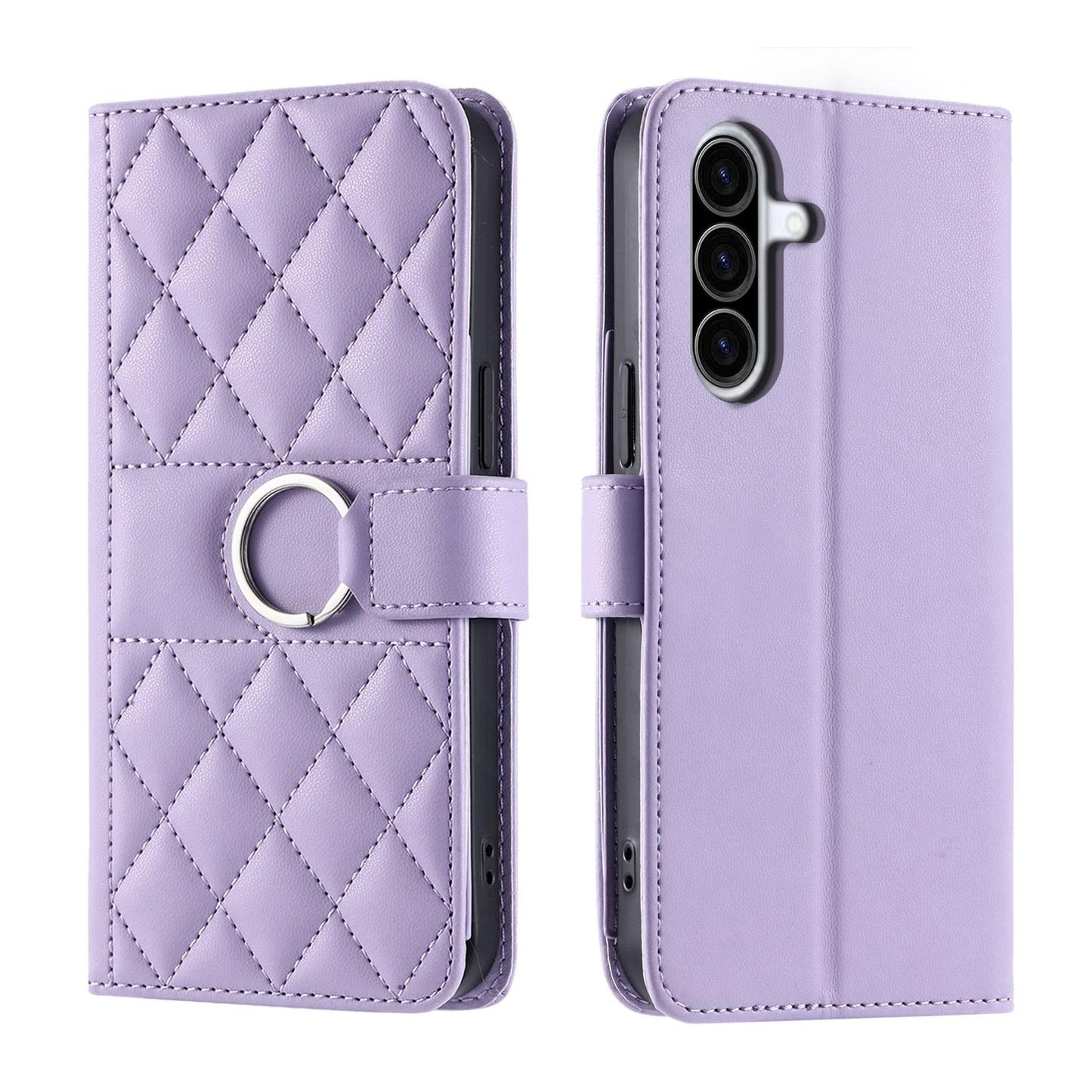 For Galaxy A37 5G Ring Buckle Rhombic Leather Phone Case(Purple)