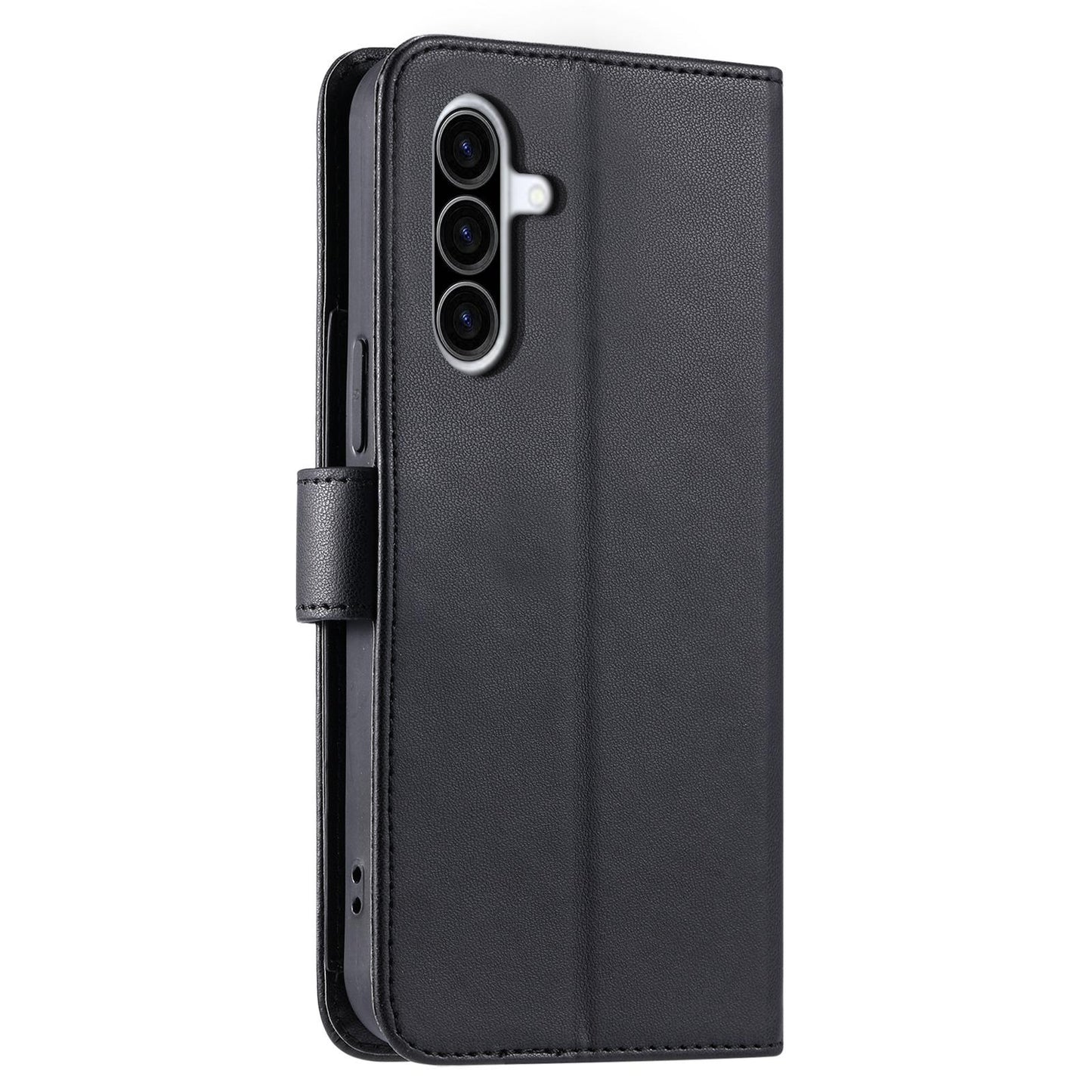 For Galaxy A57 5G Ring Buckle Rhombic Leather Phone Case(Black)
