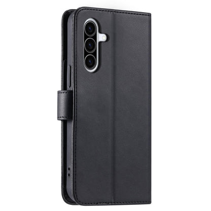 For Galaxy A57 5G Ring Buckle Rhombic Leather Phone Case(Black)