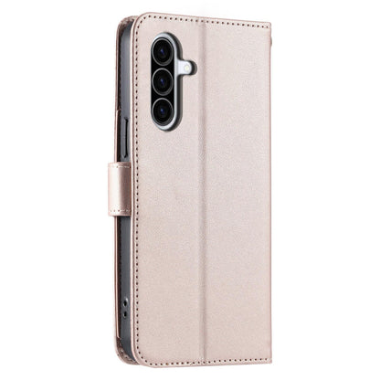 For Galaxy A57 5G Ring Buckle Rhombic Leather Phone Case(Rose Gold)