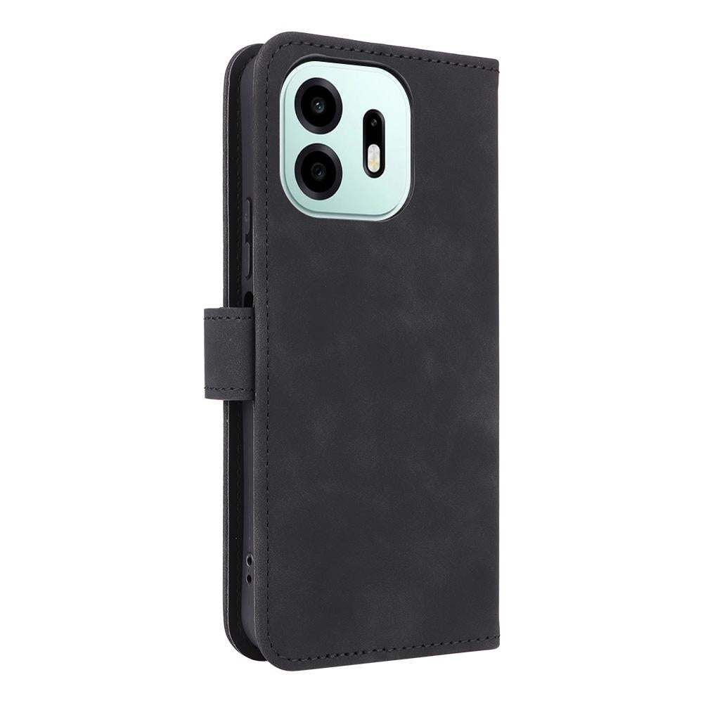 For OnePlus N6 4G Skin Feel Magnetic Flip Leather Phone Case(Black)