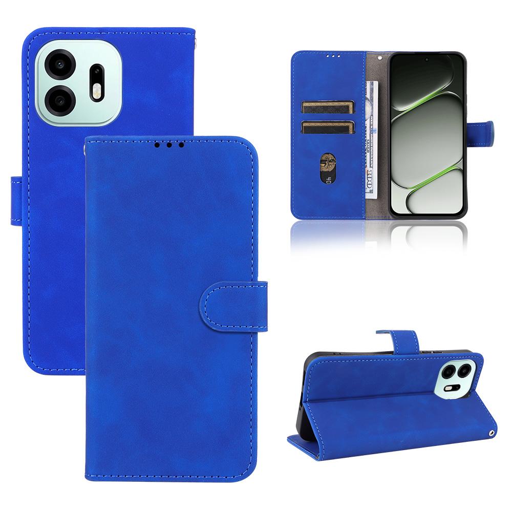 For OnePlus N6 4G Skin Feel Magnetic Flip Leather Phone Case(Blue)