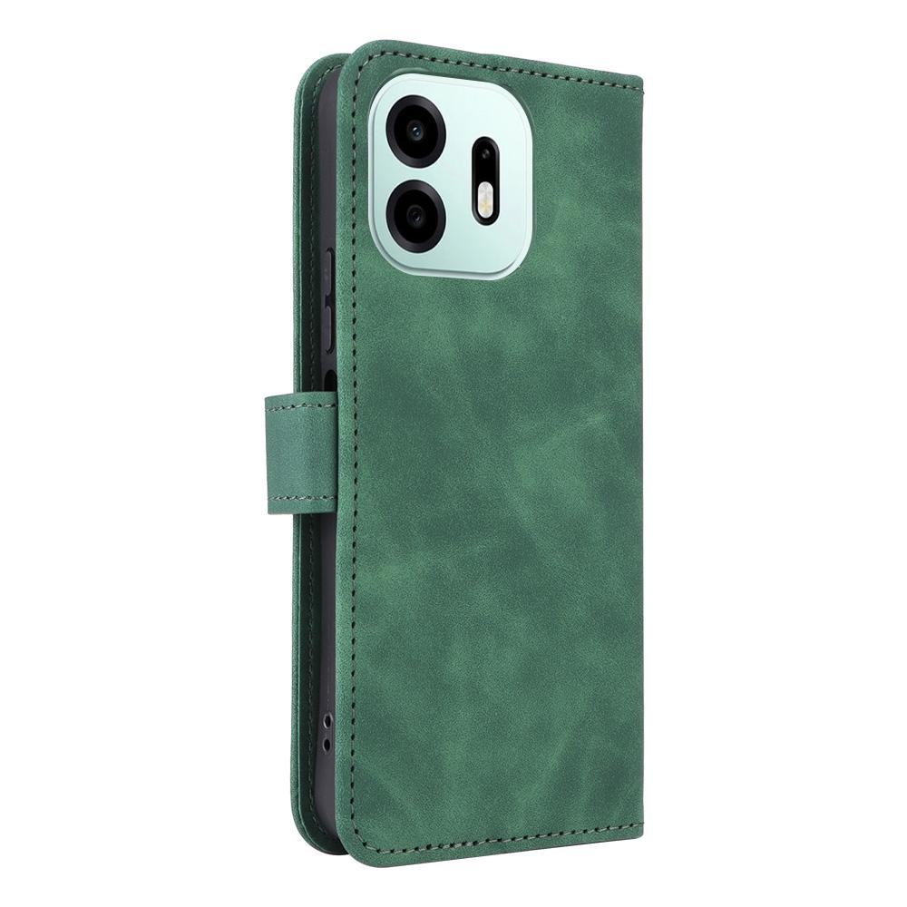 For OnePlus N6 4G Skin Feel Magnetic Flip Leather Phone Case(Green)