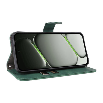 For OnePlus N6 4G Skin Feel Magnetic Flip Leather Phone Case(Green)