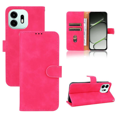 For OnePlus N6 4G Skin Feel Magnetic Flip Leather Phone Case(Rose Red)