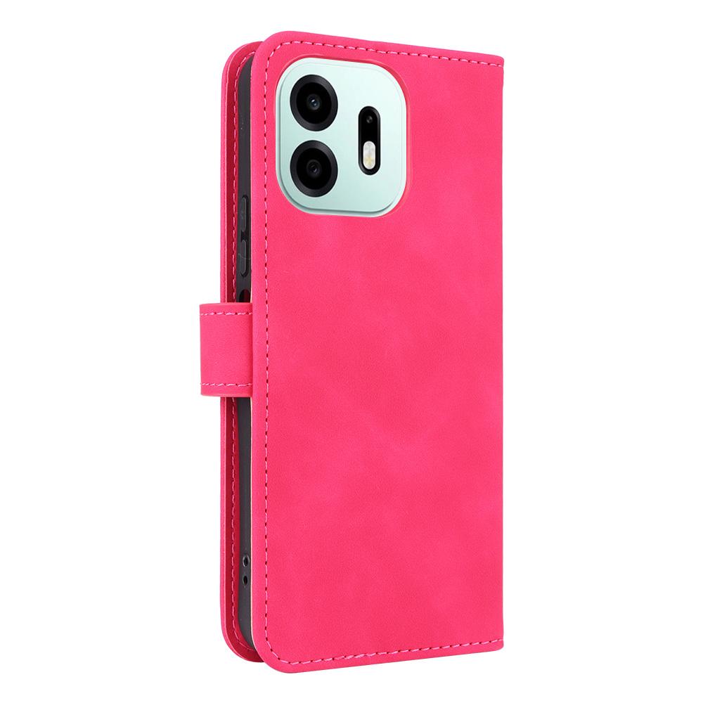 For OnePlus N6 4G Skin Feel Magnetic Flip Leather Phone Case(Rose Red)