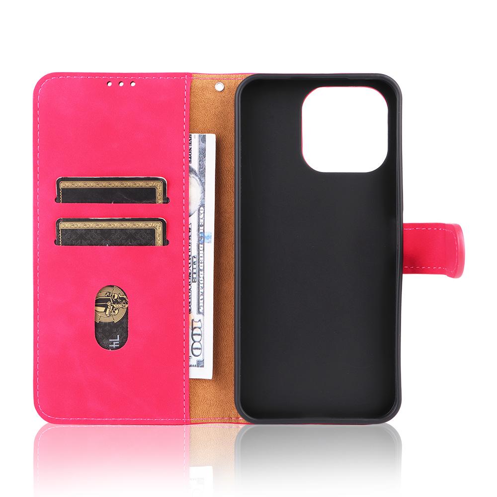 For OnePlus N6 4G Skin Feel Magnetic Flip Leather Phone Case(Rose Red)