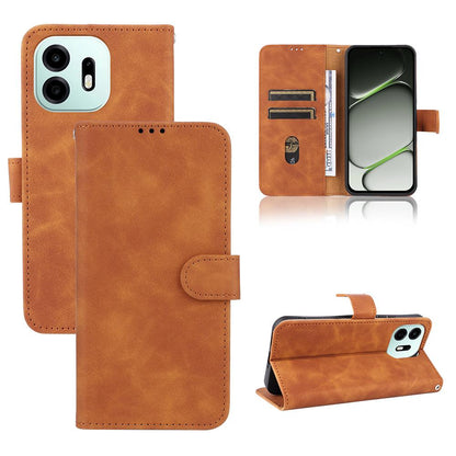 For OnePlus N6 4G Skin Feel Magnetic Flip Leather Phone Case(Brown)