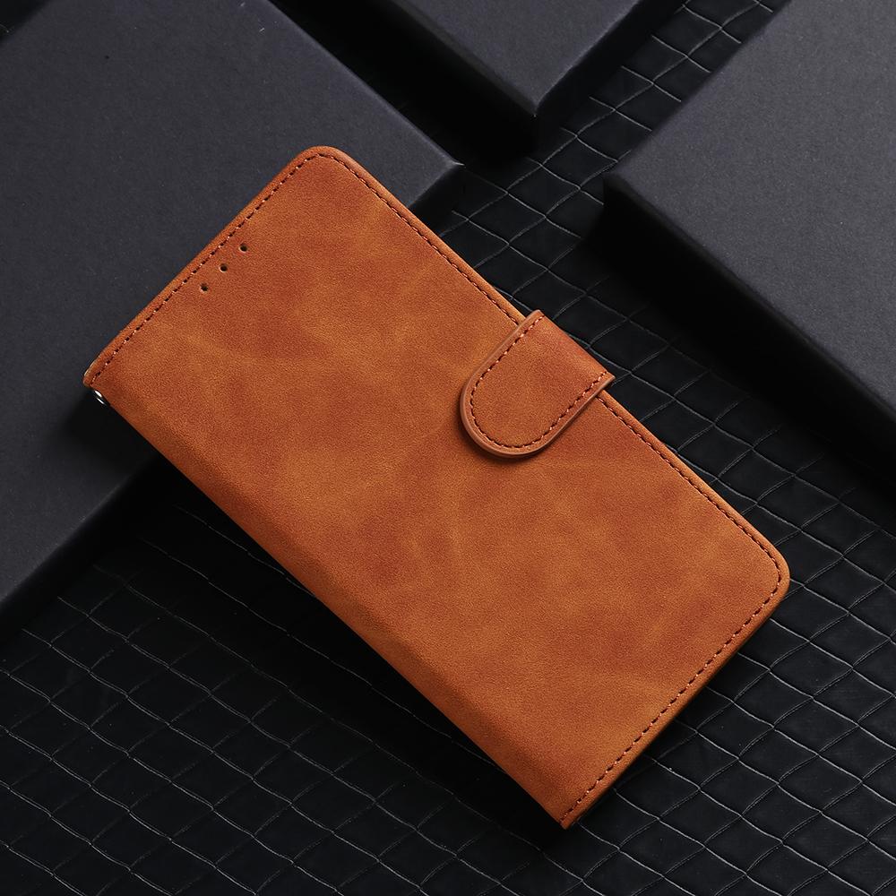 For OnePlus N6 4G Skin Feel Magnetic Flip Leather Phone Case(Brown)