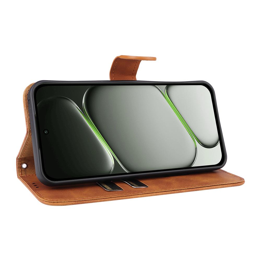 For OnePlus N6 4G Skin Feel Magnetic Flip Leather Phone Case(Brown)