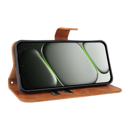 For OnePlus N6 4G Skin Feel Magnetic Flip Leather Phone Case(Brown)