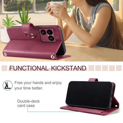 For Sony Xperia 1 VIII Ring Buckle Rhombic Leather Phone Case(Red)