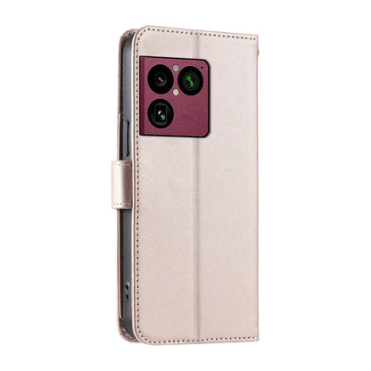 For Sony Xperia 1 VIII Ring Buckle Rhombic Leather Phone Case(Rose Gold)