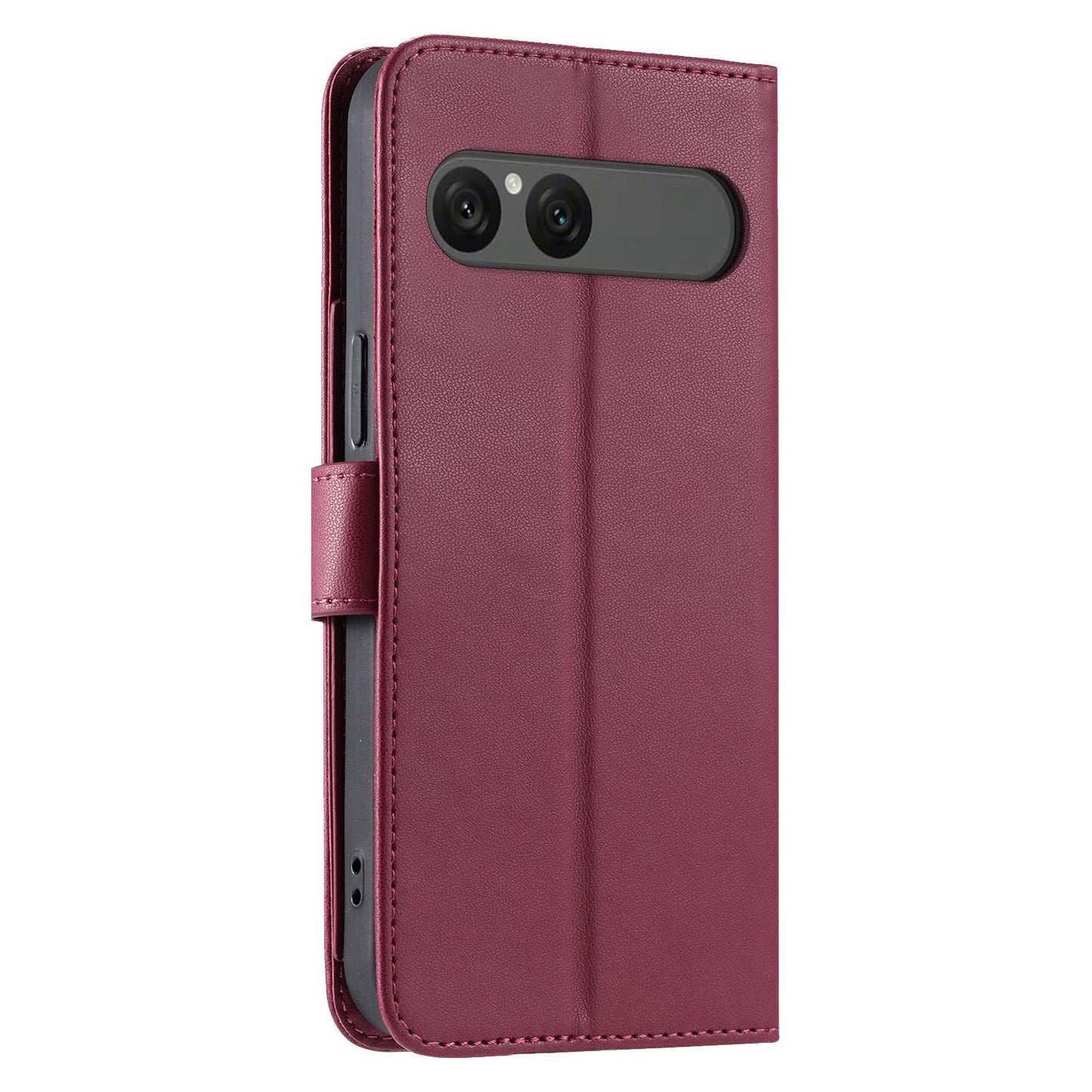 For Sony Xperia 10 VII Ring Buckle Rhombic Leather Phone Case(Red)