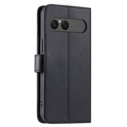 For Sony Xperia 10 VII Ring Buckle Rhombic Leather Phone Case(Black)