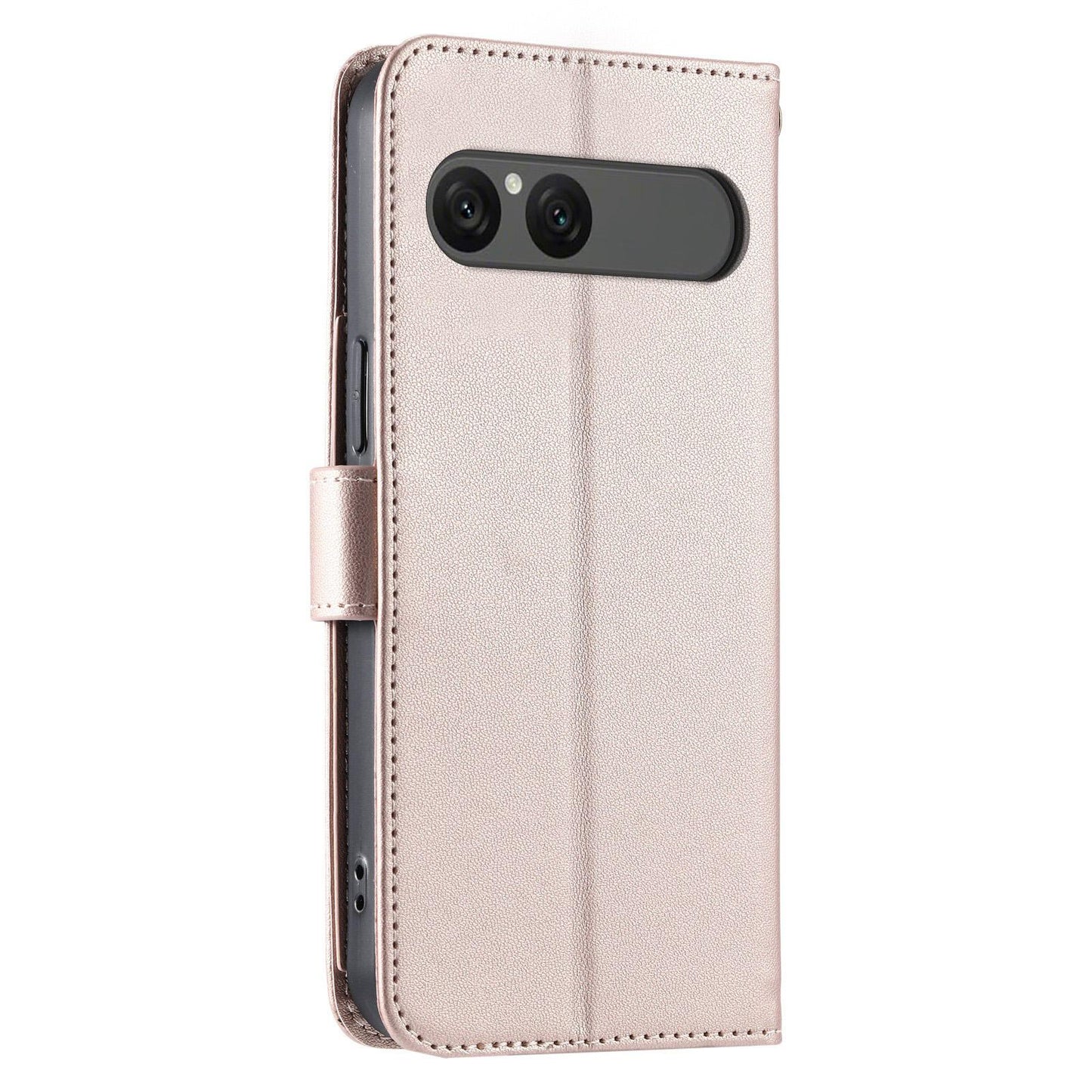 For Sony Xperia 10 VII Ring Buckle Rhombic Leather Phone Case(Rose Gold)