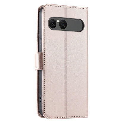 For Sony Xperia 10 VII Ring Buckle Rhombic Leather Phone Case(Rose Gold)