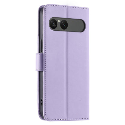 For Sony Xperia 10 VII Ring Buckle Rhombic Leather Phone Case(Purple)