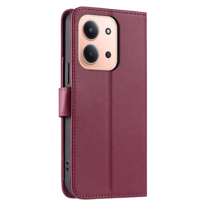 For Redmi 15C 5G / 4G Global 171mm Ring Buckle Rhombic Leather Phone Case(Red)