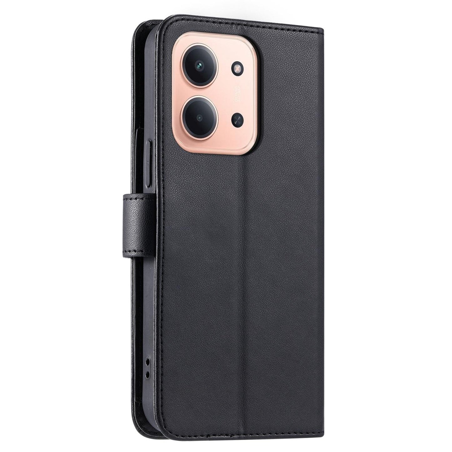 For Redmi 15C 5G / 4G Global 171mm Ring Buckle Rhombic Leather Phone Case(Black)