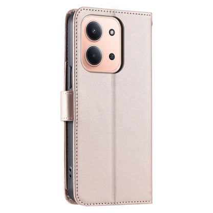 For Redmi 15C 5G / 4G Global 171mm Ring Buckle Rhombic Leather Phone Case(Rose Gold)