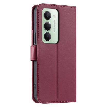 For Redmi 15 5G Global / 15 4G SEA 169.5mm Ring Buckle Rhombic Leather Phone Case(Red)