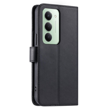 For Redmi 15 5G Global / 15 4G SEA 169.5mm Ring Buckle Rhombic Leather Phone Case(Black)