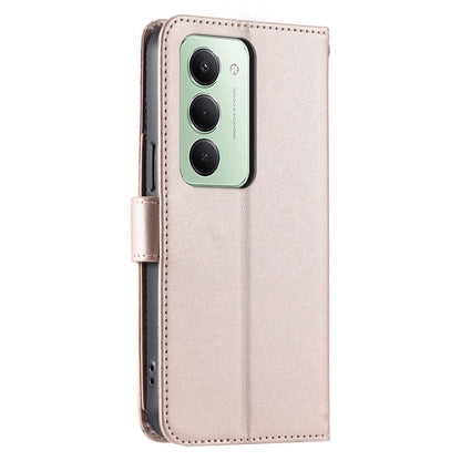 For Redmi 15 5G Global / 15 4G SEA 169.5mm Ring Buckle Rhombic Leather Phone Case(Rose Gold)