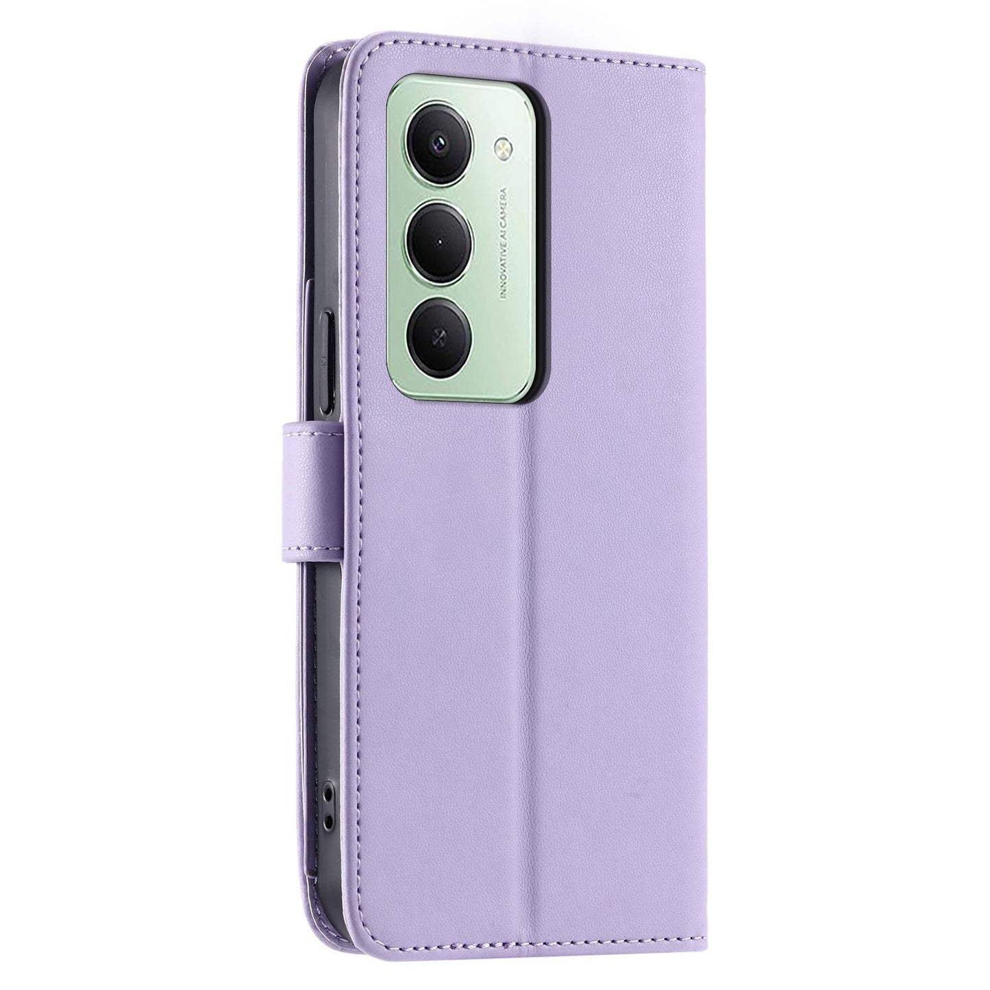 For Redmi 15 5G Global / 15 4G SEA 169.5mm Ring Buckle Rhombic Leather Phone Case(Purple)