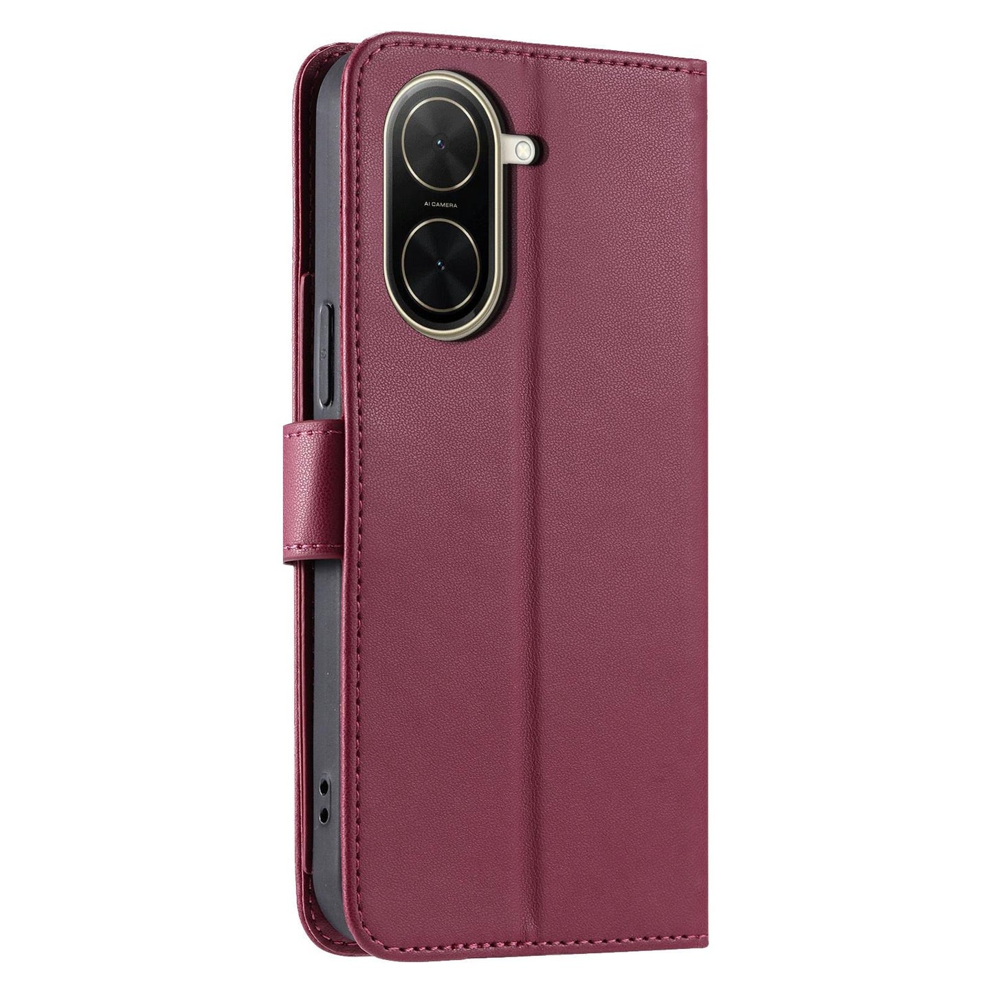 For Redmi A5 4G 171mm / Poco C71 4G Ring Buckle Rhombic Leather Phone Case(Red)