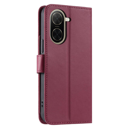 For Redmi A5 4G 171mm / Poco C71 4G Ring Buckle Rhombic Leather Phone Case(Red)