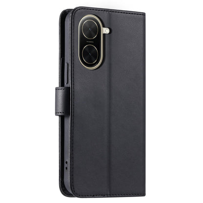 For Redmi A5 4G 171mm / Poco C71 4G Ring Buckle Rhombic Leather Phone Case(Black)