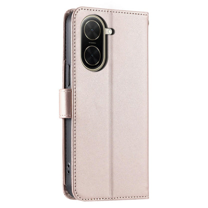 For Redmi A5 4G 171mm / Poco C71 4G Ring Buckle Rhombic Leather Phone Case(Rose Gold)