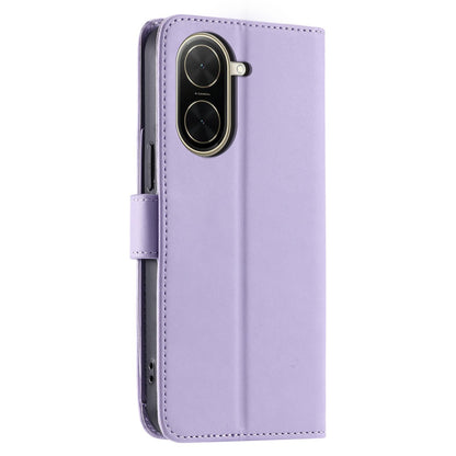 For Redmi A5 4G 171mm / Poco C71 4G Ring Buckle Rhombic Leather Phone Case(Purple)