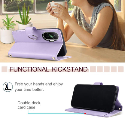 For Redmi Turbo 4 Pro 5G / Poco F7 5G Ring Buckle Rhombic Leather Phone Case(Purple)