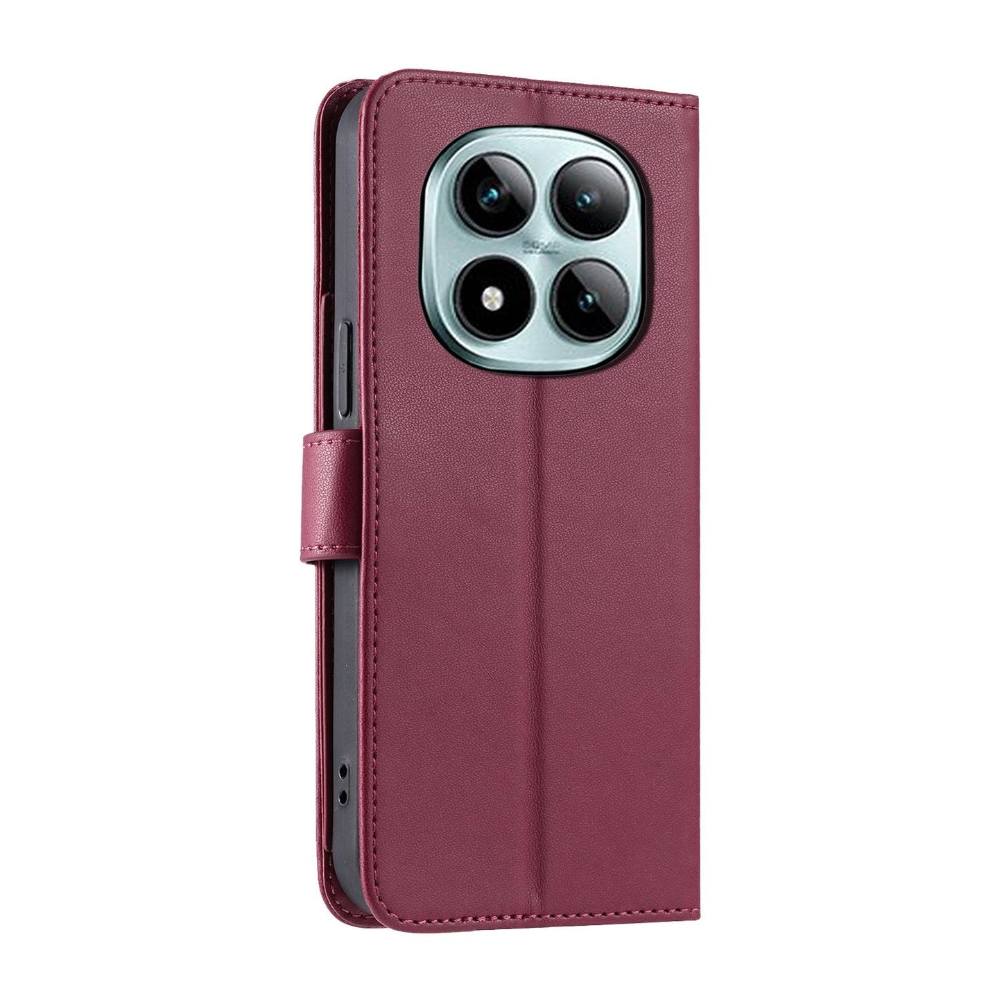 For Redmi Note 15 Pro 4G Global 163.2mm Ring Buckle Rhombic Leather Phone Case(Red)
