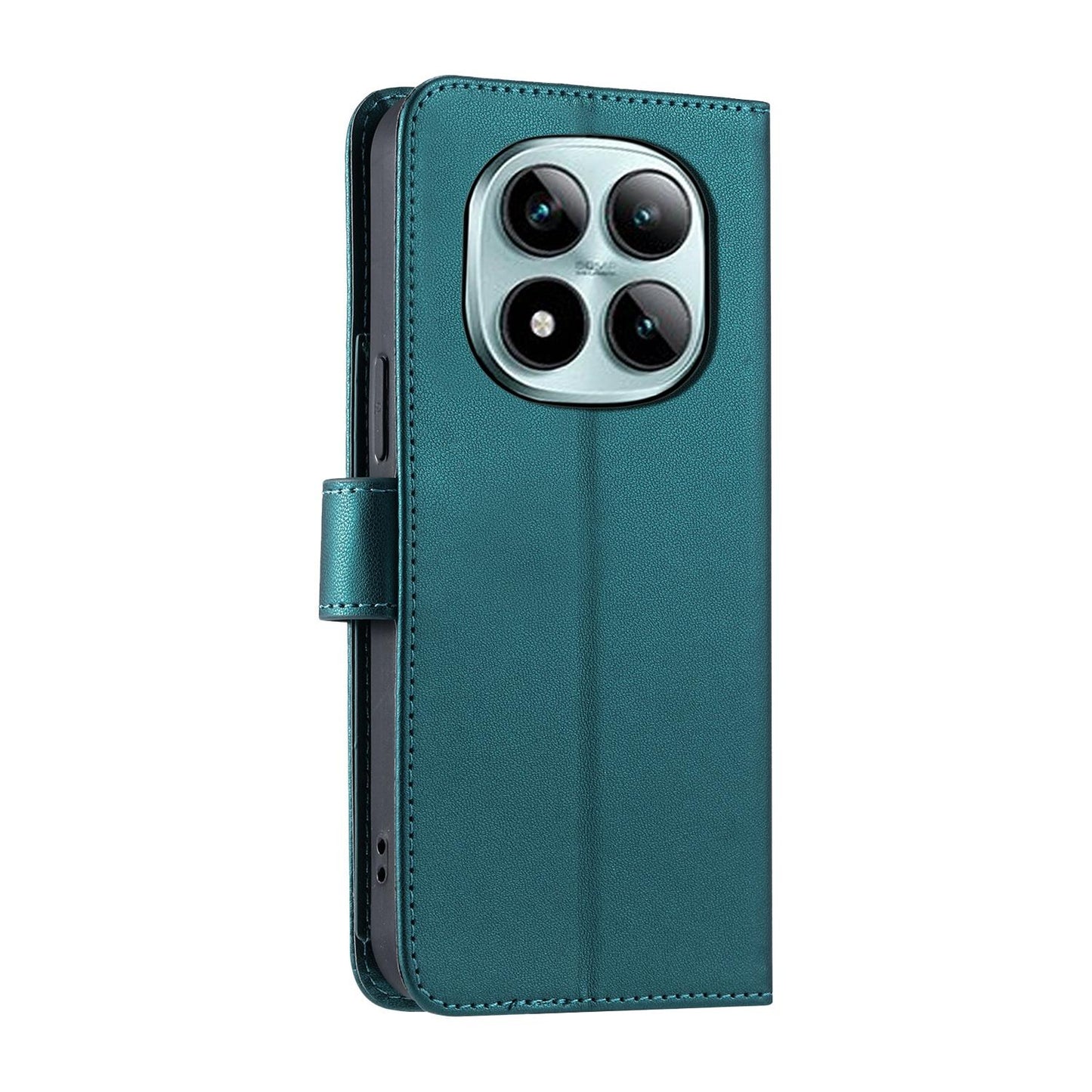 For Redmi Note 15 Pro 4G Global 163.2mm Ring Buckle Rhombic Leather Phone Case(Green)