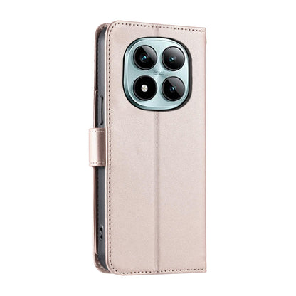 For Redmi Note 15 Pro 4G Global 163.2mm Ring Buckle Rhombic Leather Phone Case(Rose Gold)